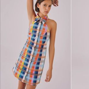 MEANT FOR ME DRESS BLUE MULTI TWEED